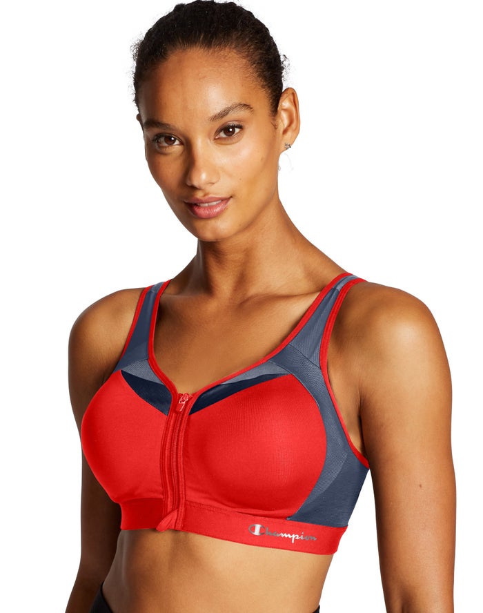 Champion Motion Control Zip Front Sport Bh Dames - Rood - Belgie 3185LGIAT